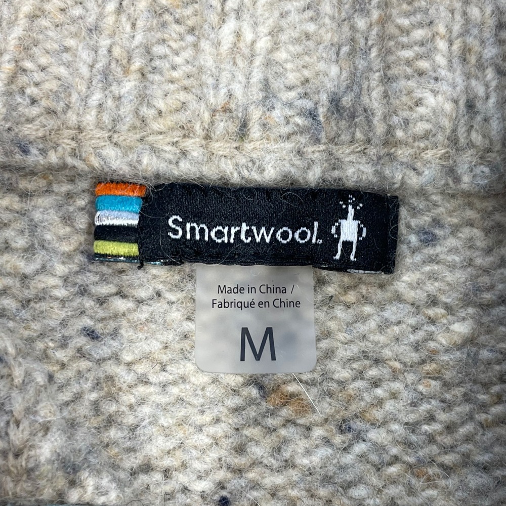 Smartwool Cream Fair Isle Merino Alpaca Button Mock Neck Sweater Womens Medium - Picture 3 of 8